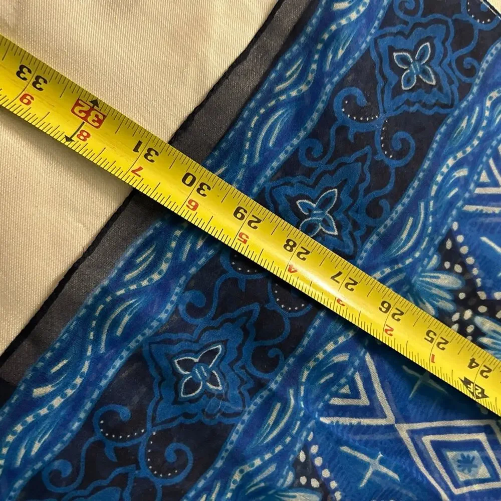Blue diamond silk scarf